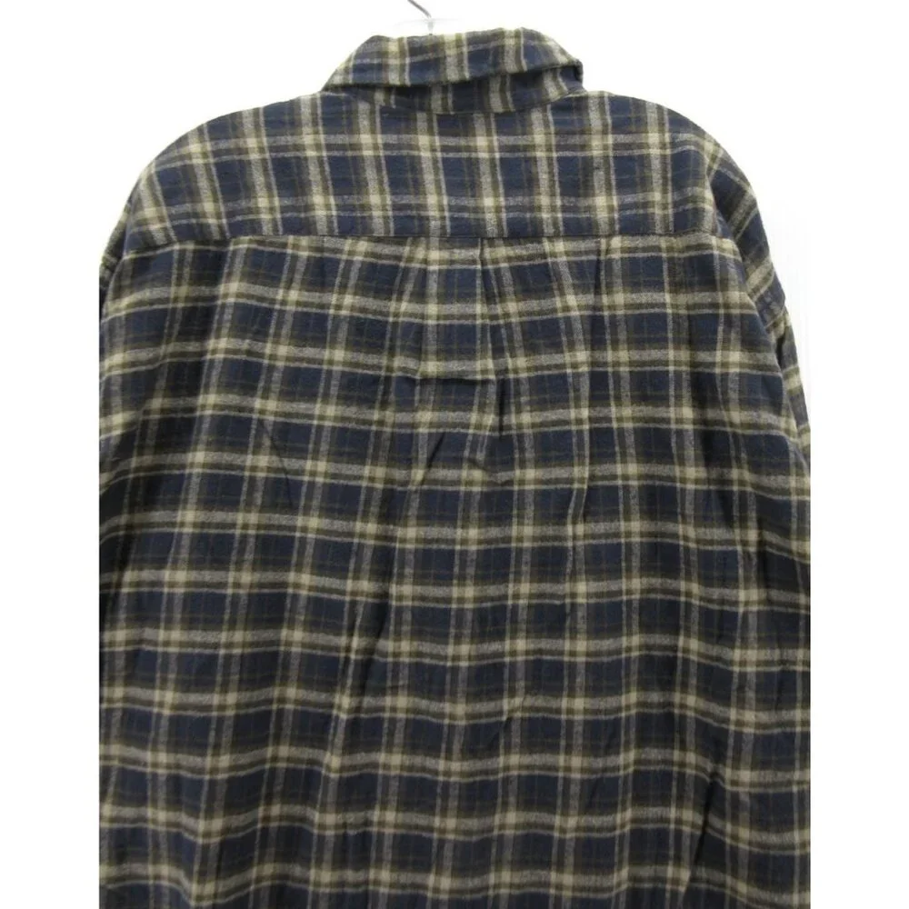 VINTAGE American Eagle Shirt Large Flannel Button Down Plaid Pocket